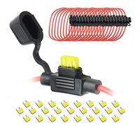 WMYCONGCONG 15 PCS 14 Gauge Heavy Duty Blade Type In-line Fuse Holder w/ 25 PCS 20AMP Fuse for Mini Automotive Fuse Use (Fit for Mini Size)