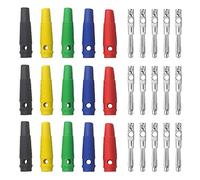 WMYCONGCONG 15 PCS 32A High Current Screw Type 4mm Banana Plugs Male Stackable Connector Speaker Cable Adapter, 5 Colors