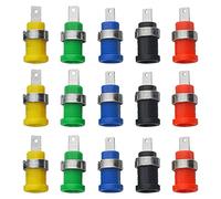 WMYCONGCONG 15 PCS 4mm Banana Jack Female Panel Mount Banana Socket Binding Post Adapter for DIY Test Projects or 4mm Banana Jack Socket 5 Colors