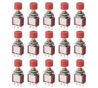 WMYCONGCONG 15 PCS SPDT Momentary Push Button Switch 3 Pin AC 2A 250V/ 5A 120V NO/NC