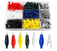 WMYCONGCONG 150 PCS Alligator Clips Clamps, 30-35mm Crocodile Alligator Jumper Electric Test Clips Helper with Protective Insulation Cover for Circuit Testing, 6 Colors