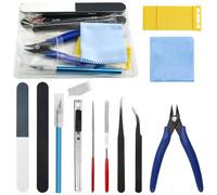 WMYCONGCONG 16 PCS Gundam Modeler Basic Tools Craft Set Hobby Building Tools Kit for Professional Model Assemble Building and Fixing Blue