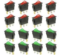 WMYCONGCONG 16 PCS Rocker Switch 3 Pin AC 15A/250V 20A/125V SPST On Off Mini Rocker Toggle Switch