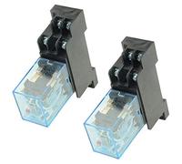 WMYCONGCONG 2 PCS Electromagnetic Power Relay, HH52P 8-Pin 5A AC 24V Relay Coil with Socket Base DPDT 2NO 2NC