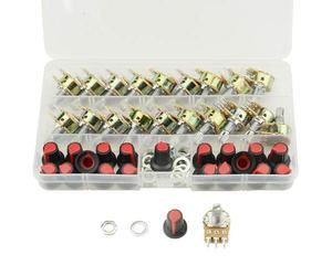 WMYCONGCONG 20 PCS 10K Ohm Potentiometers 10K 10K ohm 6 Pins Split Shaft Dual Linear Rotary Taper Potentiometers with Knob