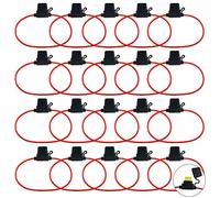 WMYCONGCONG 20 PCS 14 Gauge Blade Type Mini Size in-line Fuse Holder for Mini ATM APM Blade Fuse Automotive Use