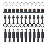 WMYCONGCONG 20 PCS DC Male Power Supply Socket Connector and 5.5mm x 2.1mm DC Power Jack Socket 3 Pin Female Panel Mount Connector (10+10)