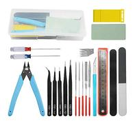 WMYCONGCONG 20 PCS Professional Gundam Model Tools Kit Modeler Basic Tools Craft Set Hobby Building Tools Kit for Gundam Car Model Building Repairing and Fixing Blue