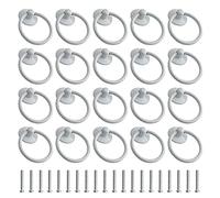 WMYCONGCONG 20 PCS Ring Drawer Pulls 1.73 Inch Diameter Single Hole White Cabinet Drop Ring Knobs Decorative Handles for Cupboard Dresser Drawers