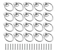 WMYCONGCONG 20 PCS Ring Drawer Pulls 1.73 Inch Ring Diameter Single Hole Chrome Cabinet Drop Ring Knobs and Decorative Hardware Handles for Cupboard Dresser Drawers