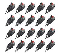 WMYCONGCONG 20 PCS Speaker Wire Cable to Audio Male RCA Connector Adapter Jack Plug RCA to Speaker Wire Adapter Spring Press Type for CCTV (20)