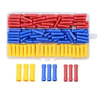 WMYCONGCONG 200 PCS Electrical Butt Connectors Kit, Butt Splice Crimp Wire Connectors, Insulated Electrical Straight Wire Terminals Automotive Wires Crimp Terminals Assortment