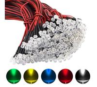 WMYCONGCONG 210 PCS 12V DC 5mm LED Diodes Light Pre Wired 20cm Bulb Lamp Mixed Color (210 PCS)