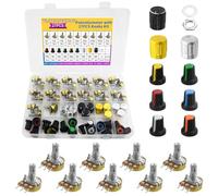 WMYCONGCONG 27 PCS WH148 Potentiometer Kit B1K B2K B5K B10K B20K B50K B100K B500K B1M Single Linear Potentiometers 3Pins Variable Resistors with 9 Color Knob Caps