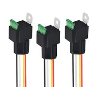 WMYCONGCONG 3 Pack 12V 30A Fuse Relay Switch Socket Plug 4-Pin SPST Automotive Relays with Heavy Duty 14/18AWG Wires