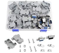 WMYCONGCONG 30 PCS DB9 Solder Connector 9 Pin Male and Female D-Sub Solder Type Connector with Plastic Cover Housing