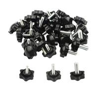 WMYCONGCONG 30 PCS Knurled Clamping Knobs Metric Thread Thumb Screw on Type Knobs Handle Star Knob M5x16mm, M6x20mm, M8x20mm Male Thread