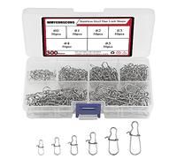WMYCONGCONG 300 PCS Stainless Steel Duo Lock Snaps Swivel Slid Rings Fishing Lure Hook Connector #0-#5 24LB-83LB for Freshwater Saltwater Fishing Gear Tackle Accessories