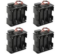 WMYCONGCONG 4 Pack 8 x 1.5V AA Battery Holder with Standard Snap Connector and Hard Plastic Housing T Type Wire (8AA)