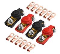 WMYCONGCONG 4 Pack Copper Battery Terminal Connector Clamp with 12 PCS Copper Ring Terminal for Car Van Carts