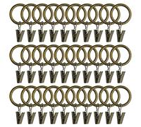 WMYCONGCONG 40 PCS 25mm Curtain Rings with Clips Decorative Window Drapery Ring with Eyelet 1" Inner Diameter Rustproof Vintage Metal Curtain Hooks for Decor Drapes, Bows, Caps, Antique Bronze