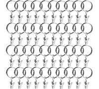 WMYCONGCONG 40 PCS 25mm Curtain Rings with Clips Strong Metal Decorative Drapery Window Curtain Rod Ring Clips Rustproof Hangers Drapes Ring 1 Inch Inner Diameter