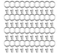 WMYCONGCONG 40 PCS 25mm Metal Curtain Rod Rings with Clips, Decorative Window Drapery Clips with Rings, Drapery Curtain Clip Rings, 1 in Interior Diameter