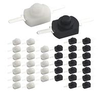 WMYCONGCONG 40 PCS Latching Push Button Switch Mini On Off Switch DC 30V 1A for Torch Flashlight Light Lamp Wall Outlet, White and Black