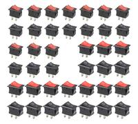 WMYCONGCONG 40 Pcs On/Off Rocker Switch Mini Boat Rocker Switch SPST 2 Position 2 Pin AC 3A/250V 6A/250V 10A/125V for Car Auto Boat Household Appliances (2 Kinds)