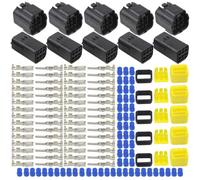WMYCONGCONG 5 Kits 6 Pin Way Waterproof Electrical Connector Plug for Car Automotive (6 Pin)