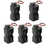 WMYCONGCONG 5 Pack 4 x 1.5V AA Battery Holder with Standard Snap Connector and Hard Plastic Housing I Type Wire (4AA)
