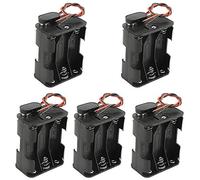 WMYCONGCONG 5 Pack 6 x 1.5V AA Battery Holder with Standard Snap Connector and Hard Plastic Housing I Type Wire (6AA)
