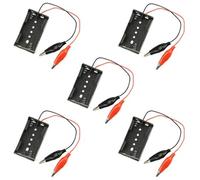 WMYCONGCONG 5 PCS 2X 1.5V AA Battery Holder with Alligator Clips, 3V AA Battery Holder with ON/Off Switch