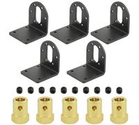 WMYCONGCONG 5 PCS 37mm Diameter DC Geared Motor Mounting Bracket Holder + 5 PCS 6mm Hex Motor Coupling w/Screw