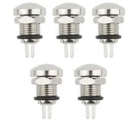 WMYCONGCONG 5 PCS 8mm Waterproof Momentary Push Button Switch 1A 24V 1NO