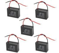 WMYCONGCONG 5 PCS CBB61 Ceiling Fan Capacitor Replacement 2 Wire Metalized Polypropylene Film Capacitors for Wall Fan Motor Run Capacitor 6 uF 450V 50/60 Hz