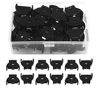 WMYCONGCONG 50 PCS CR2032 Vertical Button Cell Battery Sockets Holder Case Plastic Shell Type, Black