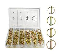 WMYCONGCONG 50 PCS Heavy Duty Lynch Pin Fastener Assortment Kit Linch Pin with Ring for Farm Tractor Trailer Boat Bike