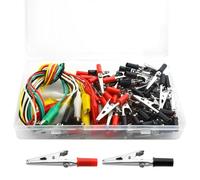 WMYCONGCONG 50 PCS Metal Alligator Clips Electrical Test Clamps + 10 PCS Double Ended Alligator Clips Test Lead Jumper Wires 19.68 inch 22AWG