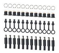 WMYCONGCONG 60 PCS 5.5x2.1mm Male DC Power Plug Power Jack Adapter Connector& Female Dc Jack 3Pin Panel Mount Connector & Dustproof Plug