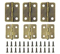 WMYCONGCONG 60 Pieces Mini Hinges Antique Door Hinges and 240 PCS Screws with Storage Box, 2 Sizes Folding Butt Hinges Small Hinges for Doors Cabinet Wooden Boxes Jewelry Case (Bronze)