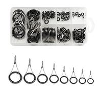 WMYCONGCONG 75 PCS Fishing Rod Guide Ceramics Tips Stainless Steel Carbon Spinning Rod Guides Spare Parts Repair Kit