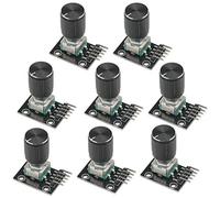 WMYCONGCONG 8 PCS KY-040 360 Degree Rotary Encoder Module Brick Sensor Board with Knob Cap for Arduino Micro Controller Use