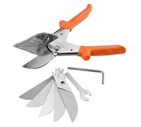 WMYCONGCONG Multi Angle Miter Shear Cutter Cuts 45 to 135 Degree Miter Snips Cutting Tool for Small Miter Jobs DIY w/ 5 Replacement Blades and Spanner