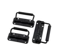 WMYOZDC 1Pcs Iron Folding Spring Handle Tool Box | Black Luggage Movable Ring Industrial Equipment Cabinet Hardware Grip(110mm)