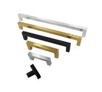 WMYOZDC Dark/Gold/Silver Cabinet Handles, Furniture Stainless Steel Kitchen Door Handles, Wardrobe Drawer Handles(Dark,Hole pitch352mm)