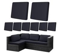 WMYYLX 8Pcs Outdoor Patio Cushion Covers, Elastic Outdoor Cushion Covers, Non-Slip Sofa Slipcovers, Soft & Durable for L-shaped sofa, patio chair, sofa cushion cover, garden furniture (Gray blue)