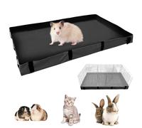 WMYYLX Guinea Pig Cage Tarp, Detachable Guinea Pig Cage Liner, Washable Tarp Bottom Guinea Pig Bedding for Rabbits Hamsters Hedgehogs Ferrets (Black 119x61x9.5cm)