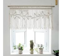 WMYYLX Macrame Curtain, Boho Macrame Wall Hanging, Woven Tapestry Wall Decoration Outdoor Curtain 55 x 110 cm For Wedding Bedroom Living Room Background (Rod not Included)