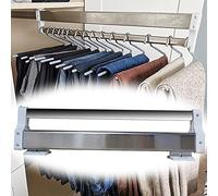 WMYYZYQ Adjustable Closet Organizer Pull-Out Clothes Rail - Versatile Hanger Rod for Pants & Accessories, 11.8" to 23.6" - Maximize Space & Declutter Your War,White-30cm/11.8inch